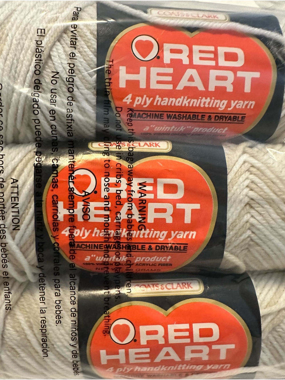 Red Heart Handknitting Yarn Acrylic 4-Ply Worsted Sandtones Skein Lot
